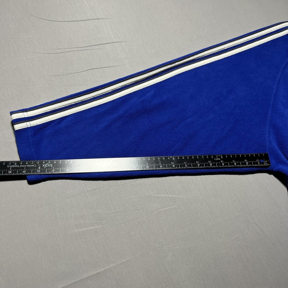 Vintage Adidas Jacket Mens Large Fleece Three Stripes Full‎ Zip 90s 614617 - Picture 15 of 16